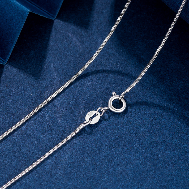 Silver plated neck chain, thin collarbone necklace