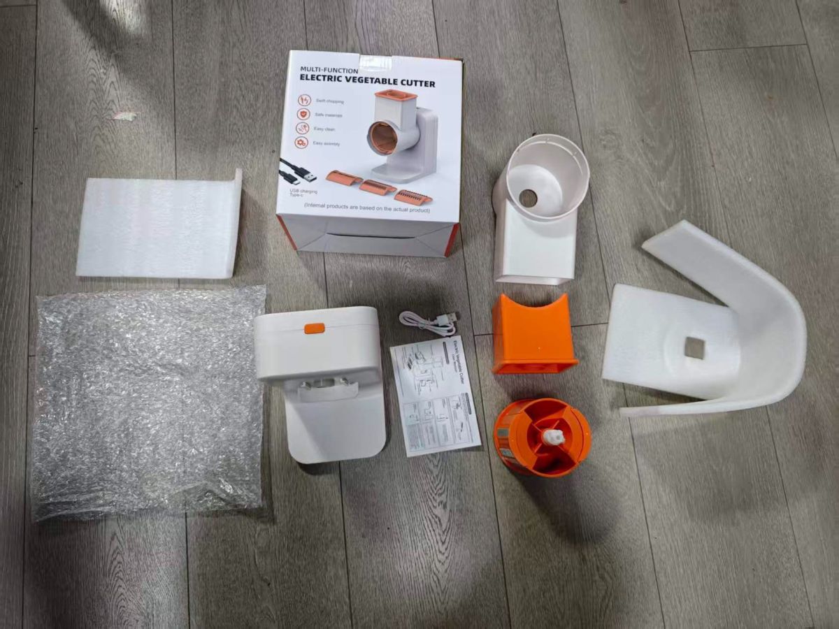 Electric vegetable cutter, fully automatic, 3-in-1 drum blade