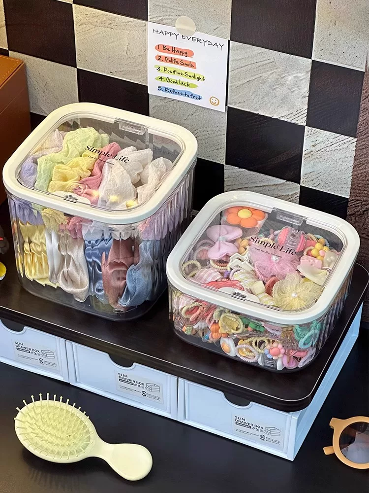 儿童发饰收纳盒小女孩头绳皮筋饰品盒发夹发卡头饰大容量首饰盒子