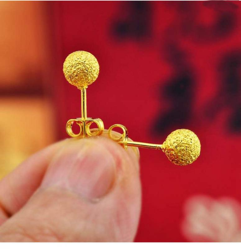 Vietnam sand gold earrings, heart and water drop design