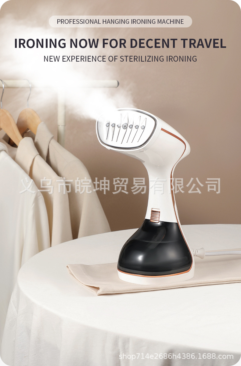 Handheld garment steamer, touch screen, vertical iron function