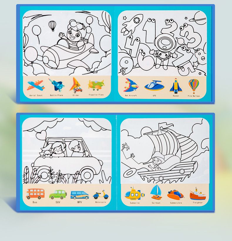 Kinder-2-in-1-Kritzel- und Abreißbuch mit Tieren und Verkehr