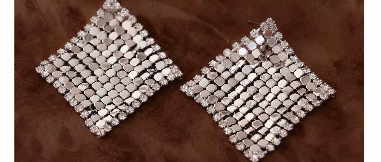 Diamond zircon tassel earrings, French vintage style