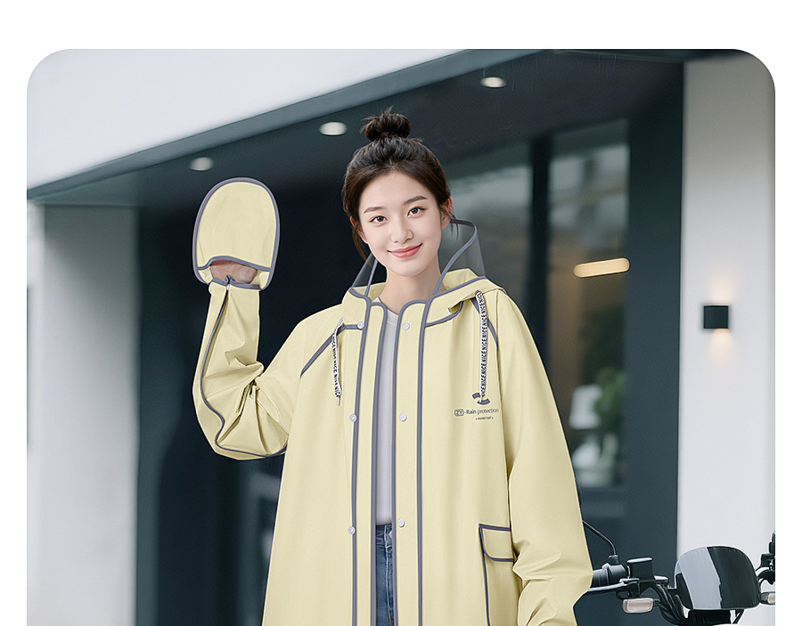 Long raincoat, full body coverage for electric bikes
