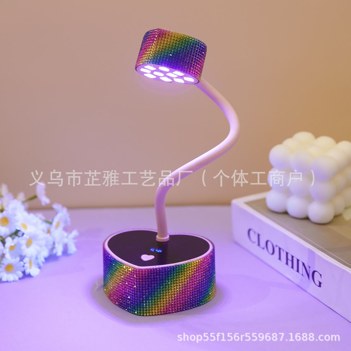 Tırnak lambası UV/LED, 30W, pembe kalp şekli, şarjlı