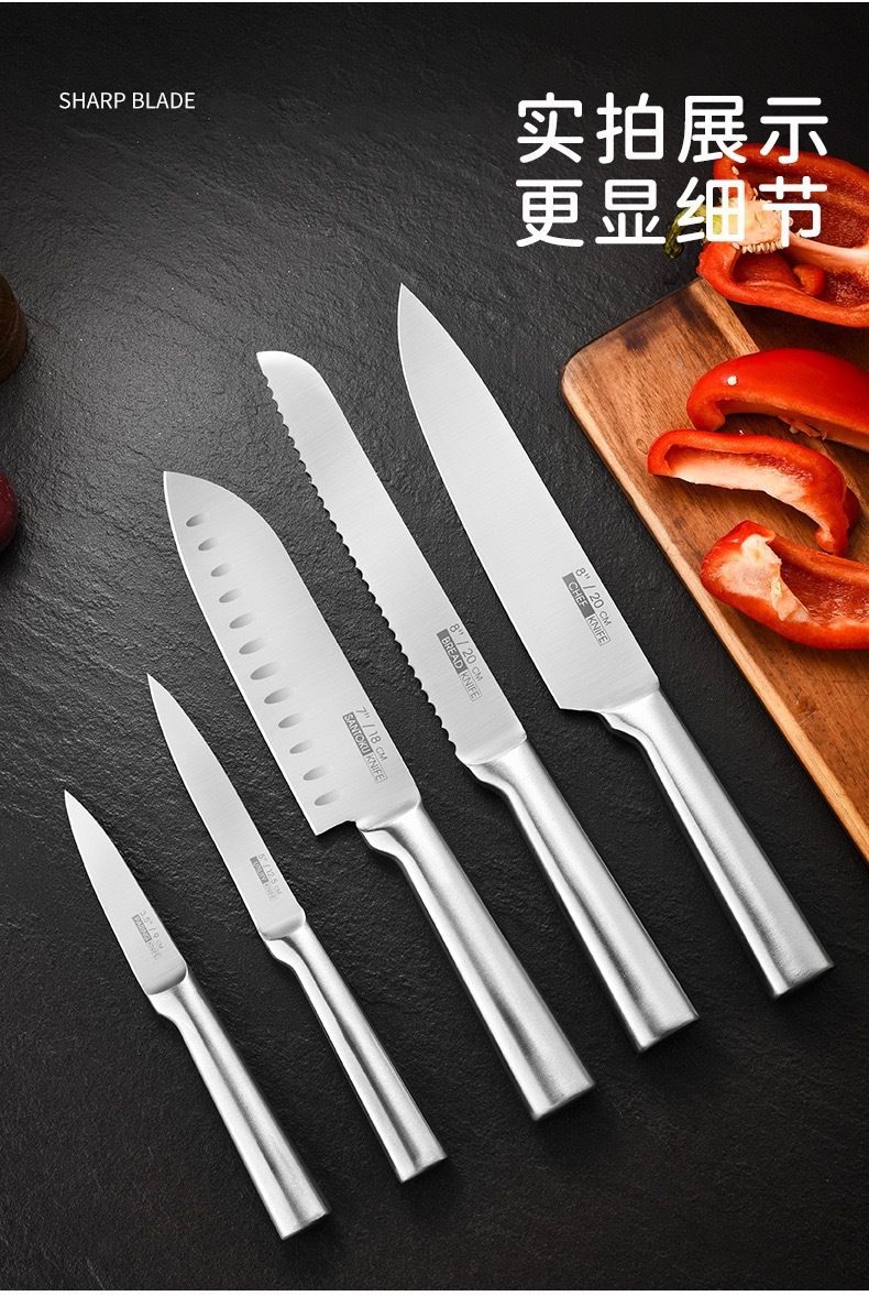 Paslanmaz Çelik Bıçak Seti, 5 Parça, Standlı
