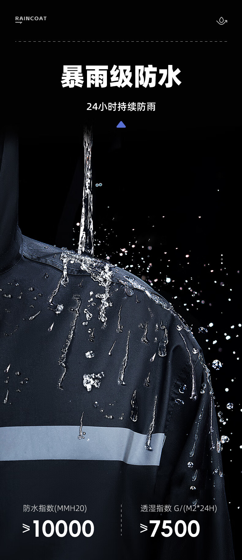 Men's two-piece raincoat set, waterproof, wear-resistant
