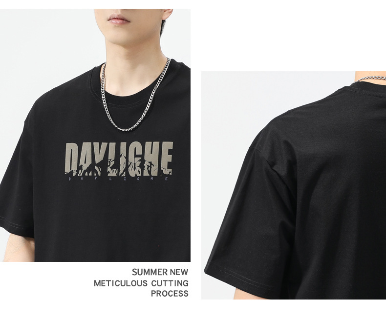 Summer men's t-shirt, short sleeve, crew neck, children's