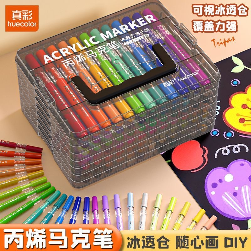 Akrilik marker kalemi seti, yumuşak uç, yıkanabilir, sanat boyası