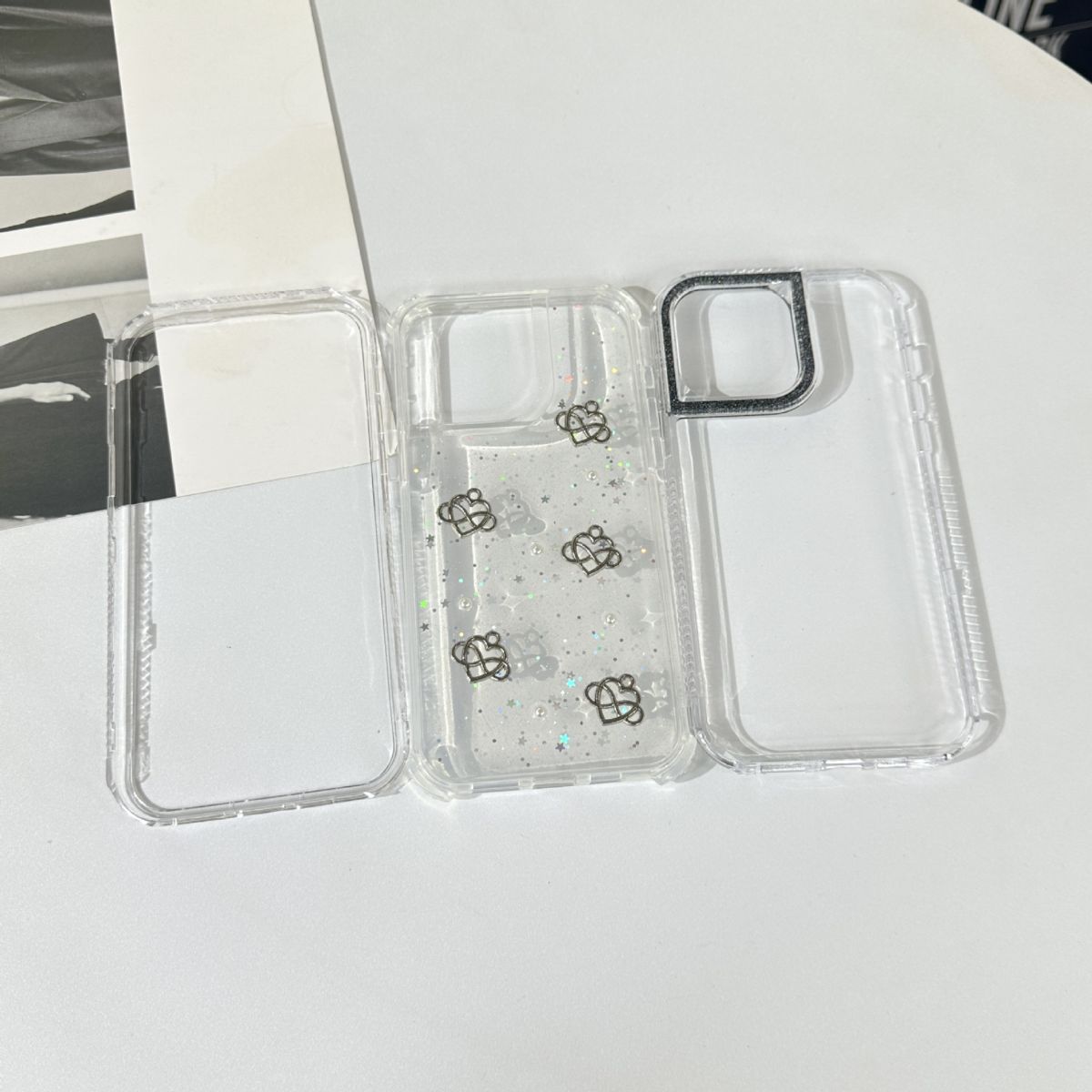 Phone case for ZTE BLADE A35, sweet style, glitter finish