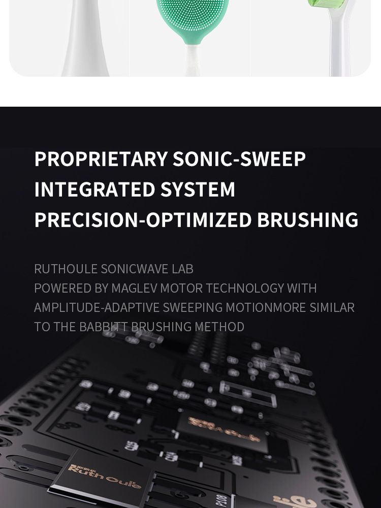 V6 sonic electric toothbrush with soft bristles and long battery life