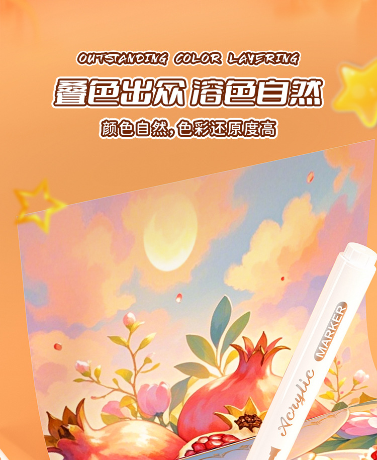 Children's acrylic marker set for art and drawing