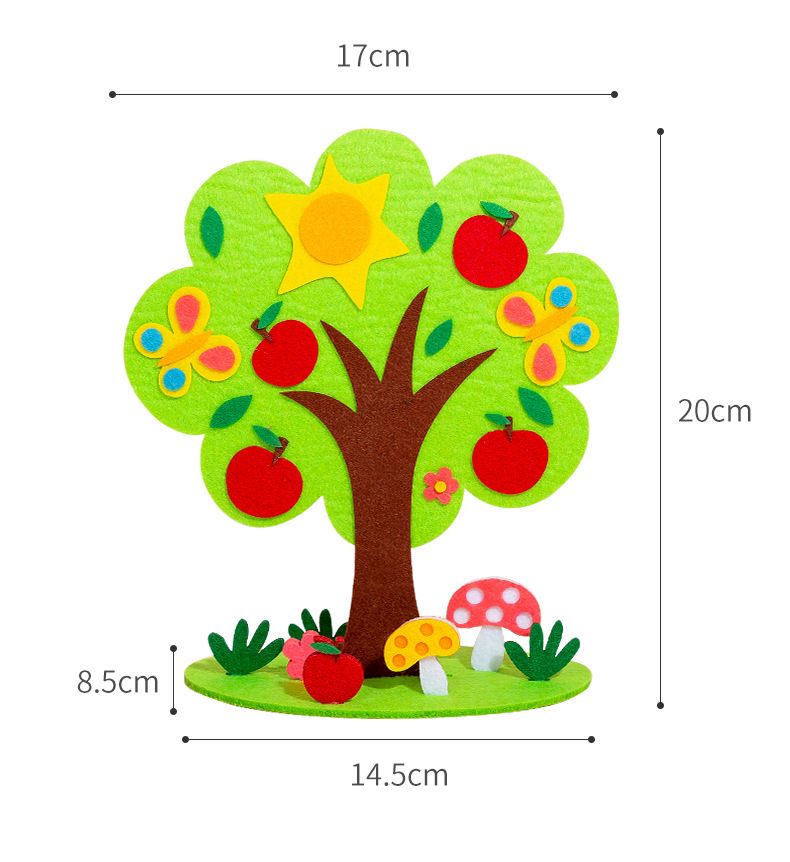 儿童益智玩具四季树幼儿园手工课制作不织布diy材料包摆地摊玩具