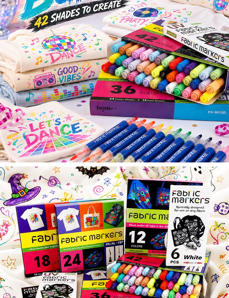Dual-head fabric pen, UV-resistant, washable