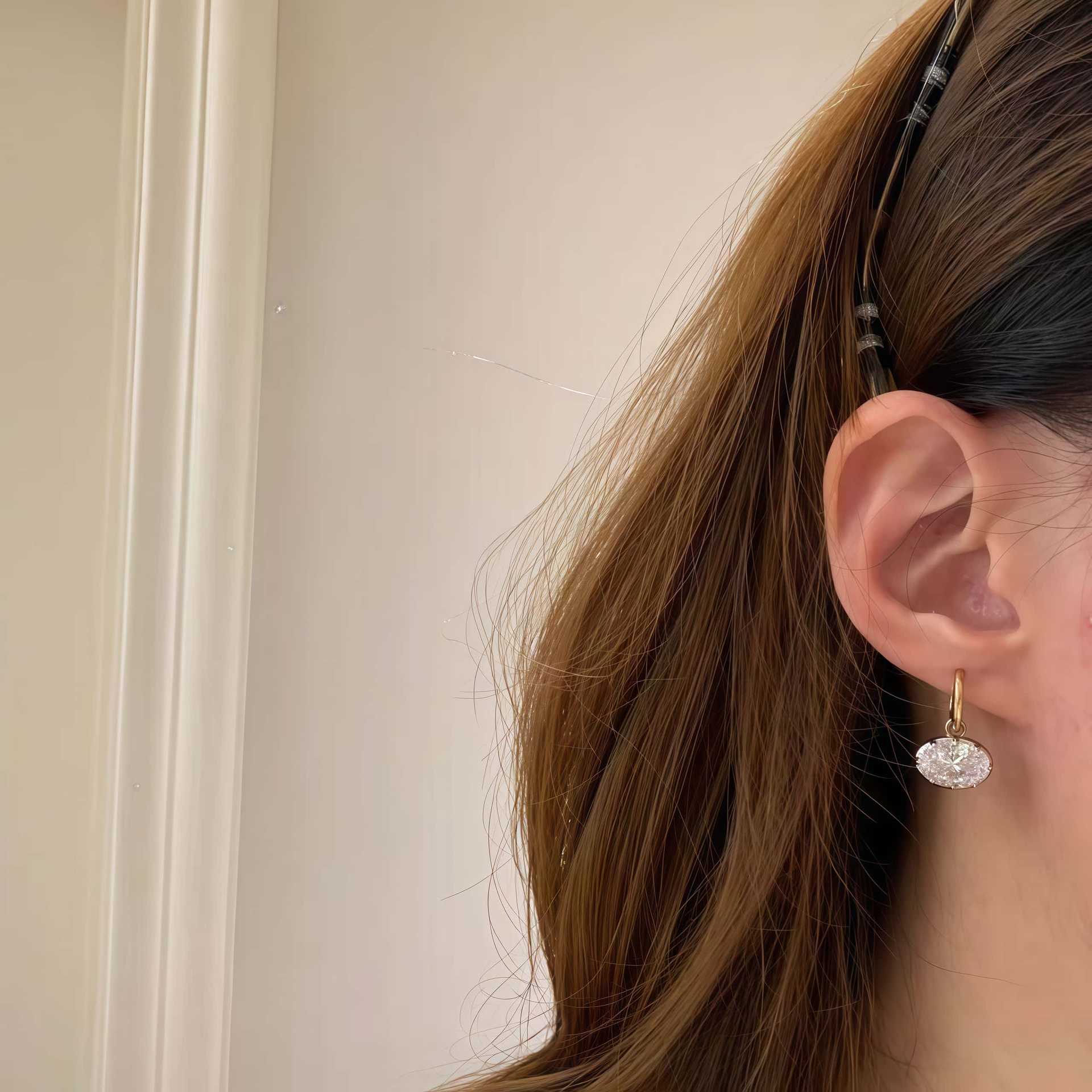 Silver earrings, S925 plated 18K gold