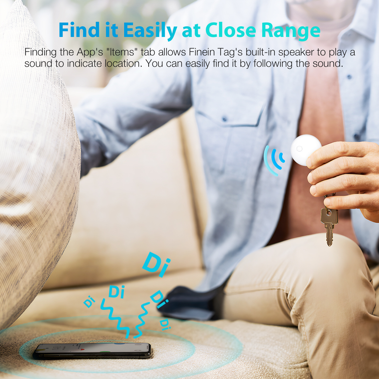 Mini Bluetooth anahtar bulucu, 29mm çaplı, konum takip