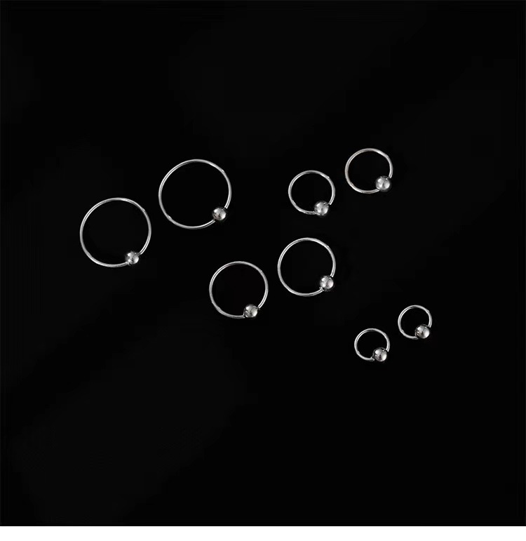 S999 gümüş boncuk küpe, minimalist, kore tarzı retro