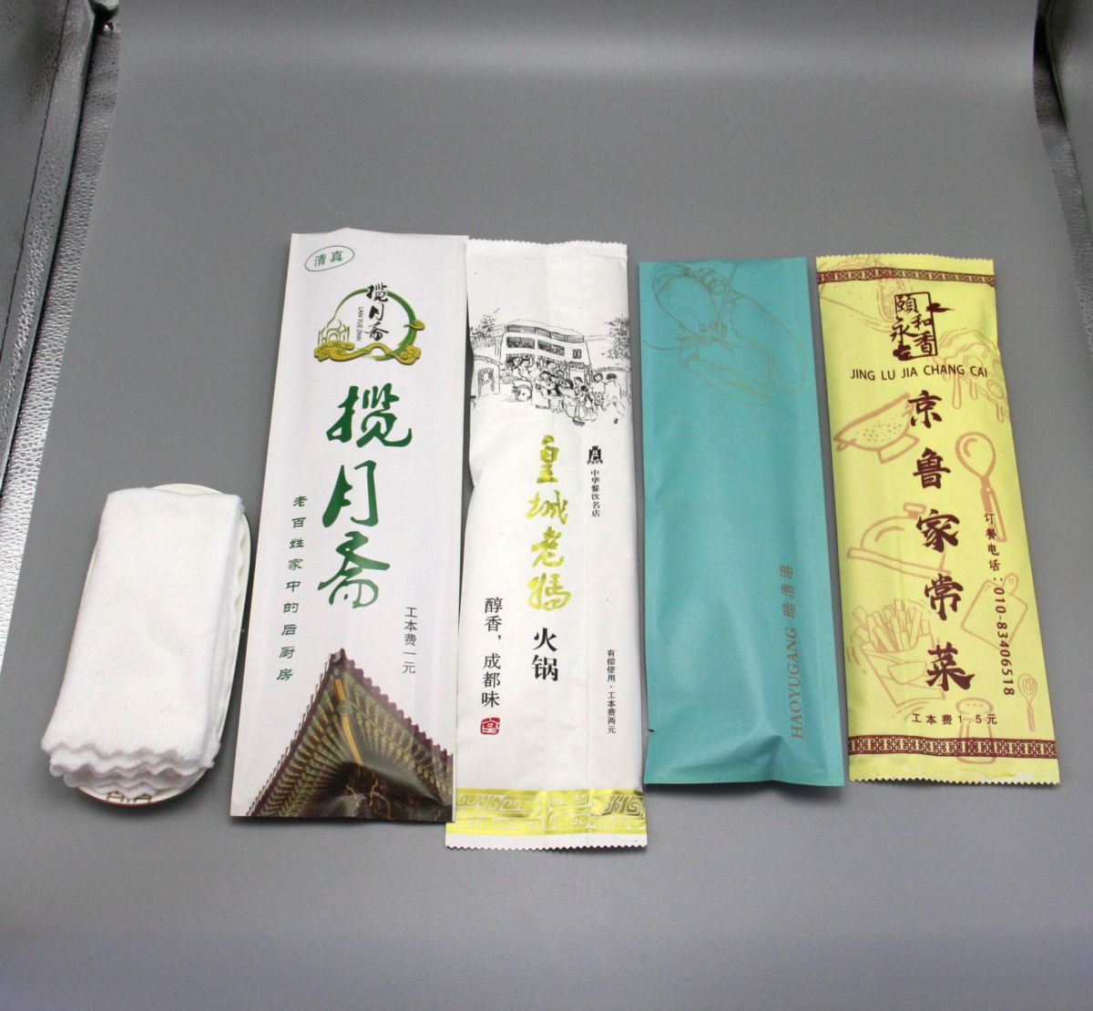 Disposable wet wipes and chopsticks set