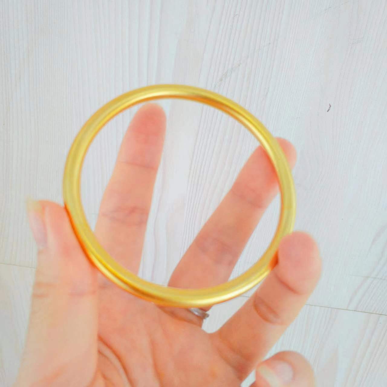 久不掉色古法沙金手镯仿真金镯子女传承实心素圈手环直播货源批发