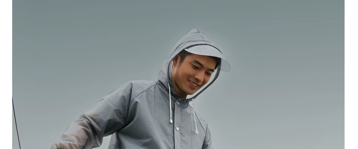 Reusable long raincoat, heavy rain protection