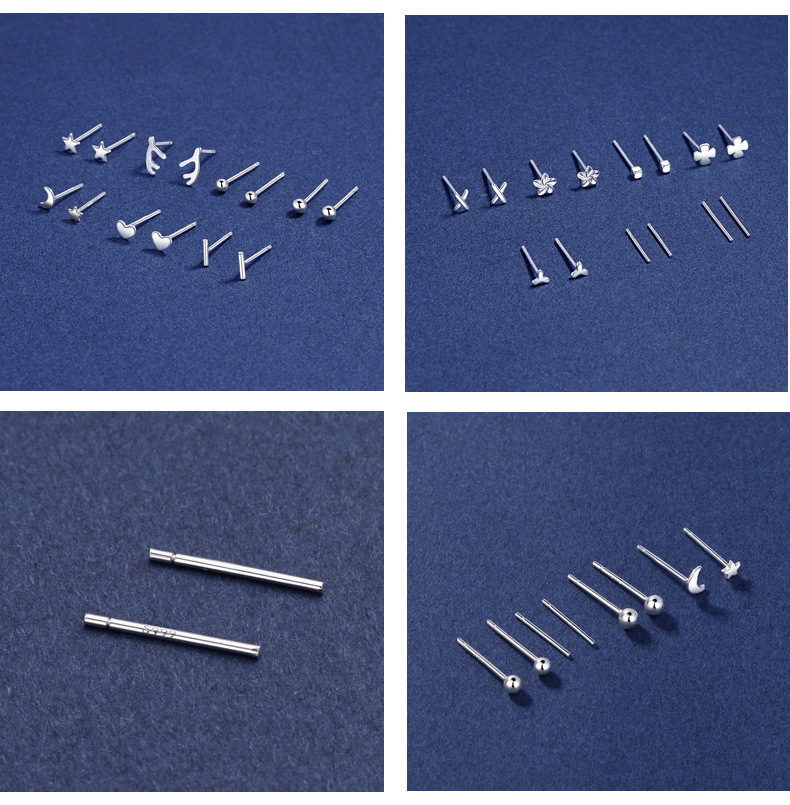 S999 Sterlingsilber Ohrstecker, elegant klein