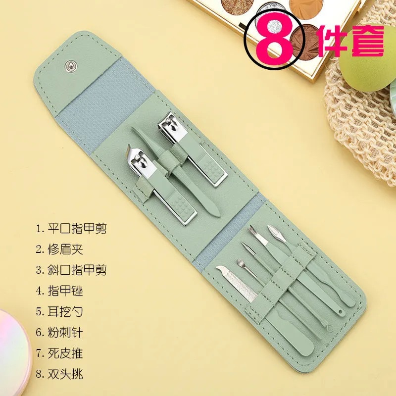 Nail care set, 16-piece, matcha green