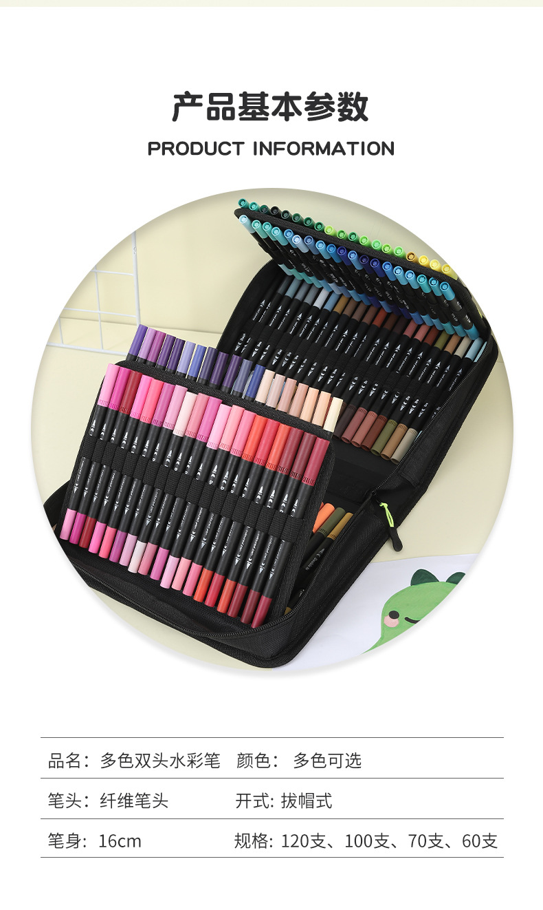 Aquarellstift-Set, 120 Farben, doppelseitig