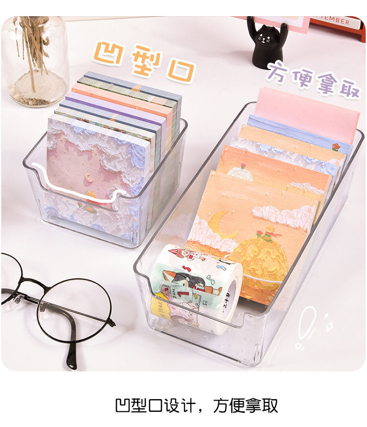 Acrylic desktop storage box, transparent, for cosmetics and skincare