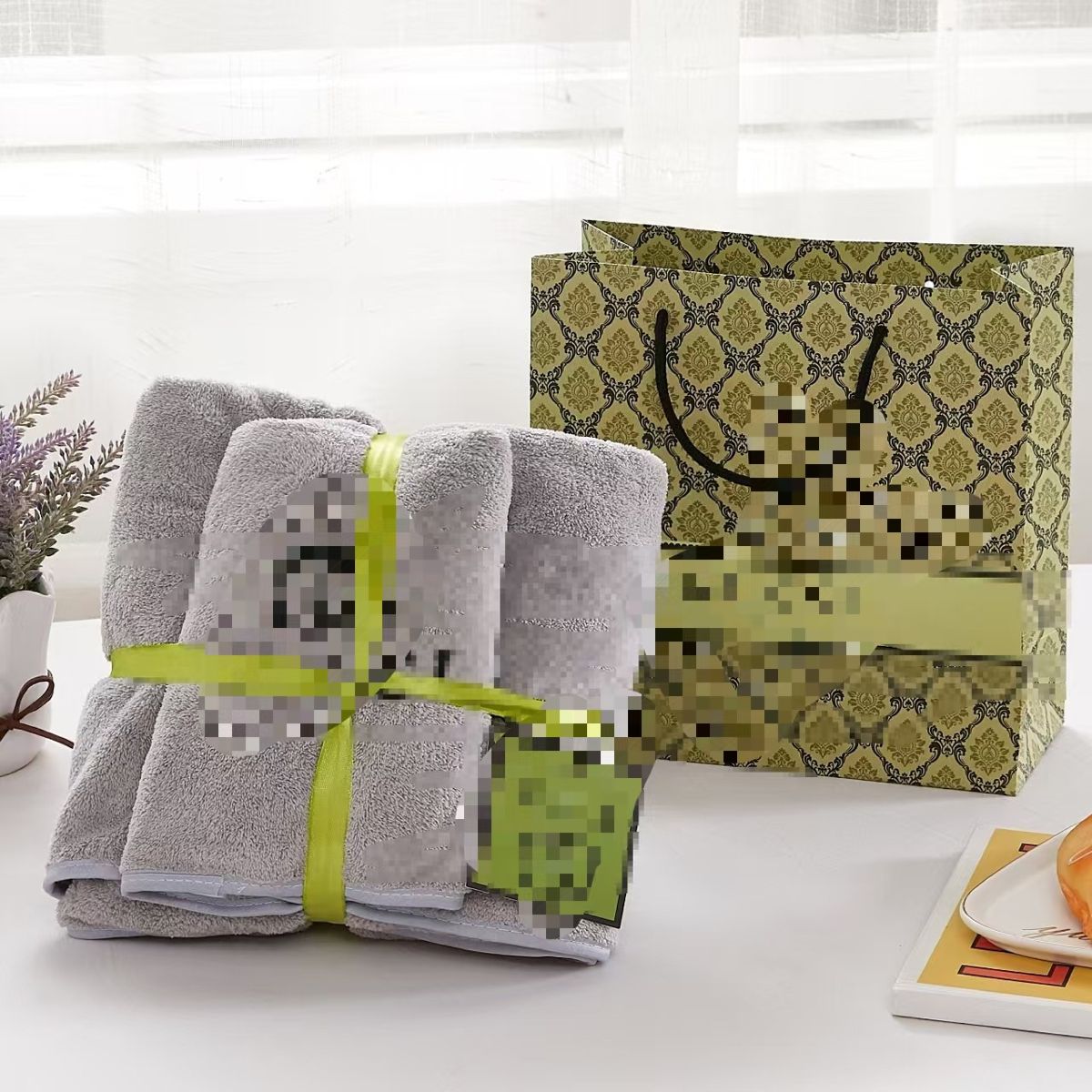 Banyo havlusu 2'li set, mercan kadife, hızlı kuruyan