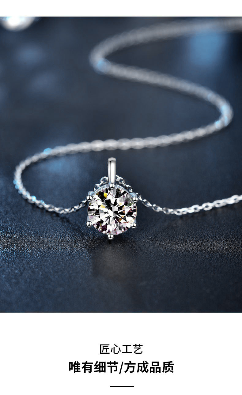 Moissanite sterling silver necklace, 925, versatile pendant
