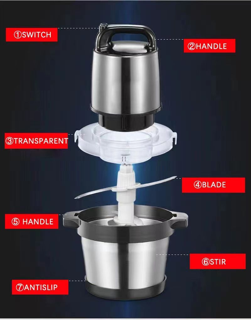 Fleischwolf, 6L Edelstahl, multifunktional