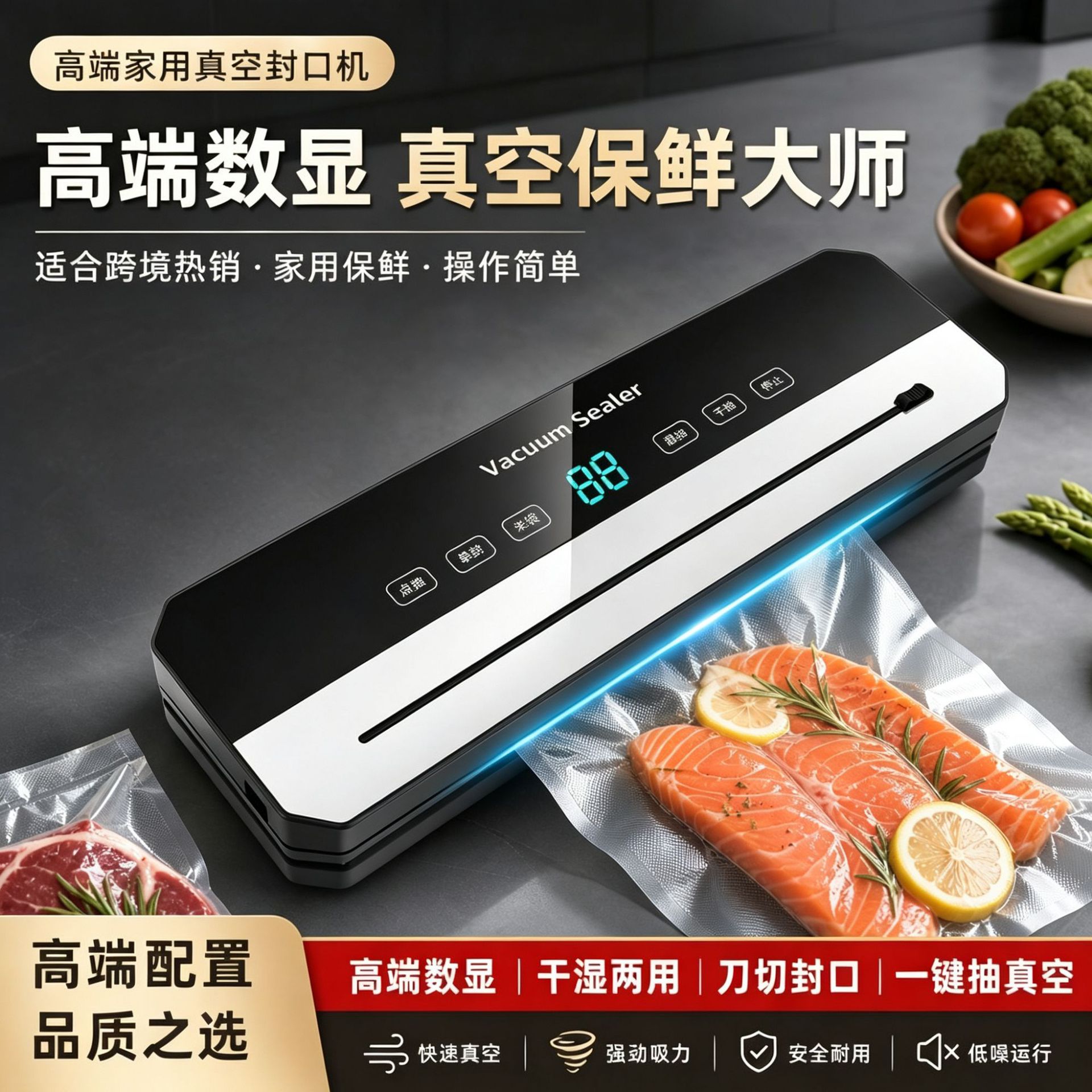 批发真空封口机家用全自动食品保鲜机小型便携食品袋抽真空塑封机