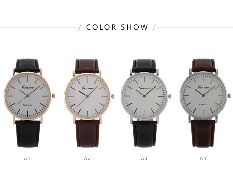 Herrenuhr, ultraflach, Lederarmband, Quarz