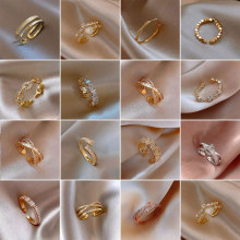 Zircon geometric open ring index finger lightweight luxury
