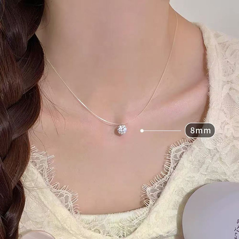 S925 Sterlingsilber Zirkonia-Halskette für Damen
