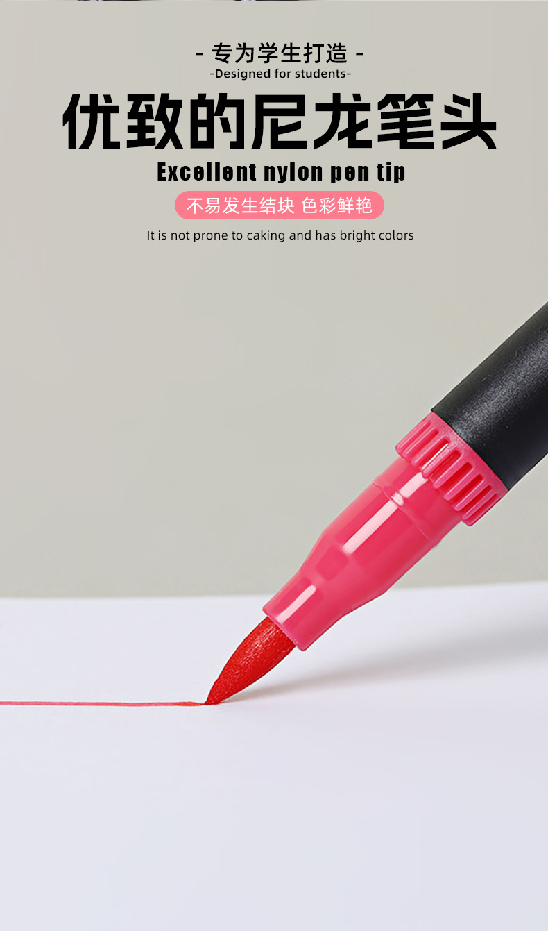 Dual-head marker pen set, water-compatible blendable