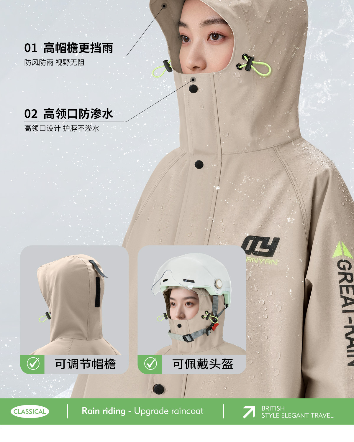 Electric Scooter Raincoat Oxford Cloth Unisex