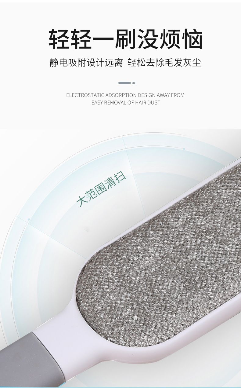 Double-sided large lint remover with anti-static brush