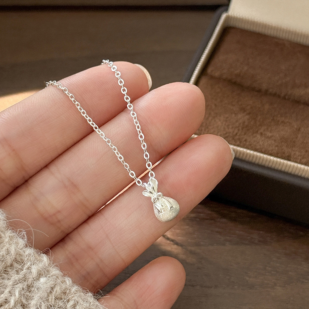S999 Sterlingsilber Glücksbeutel Halskette Chinesischer Stil