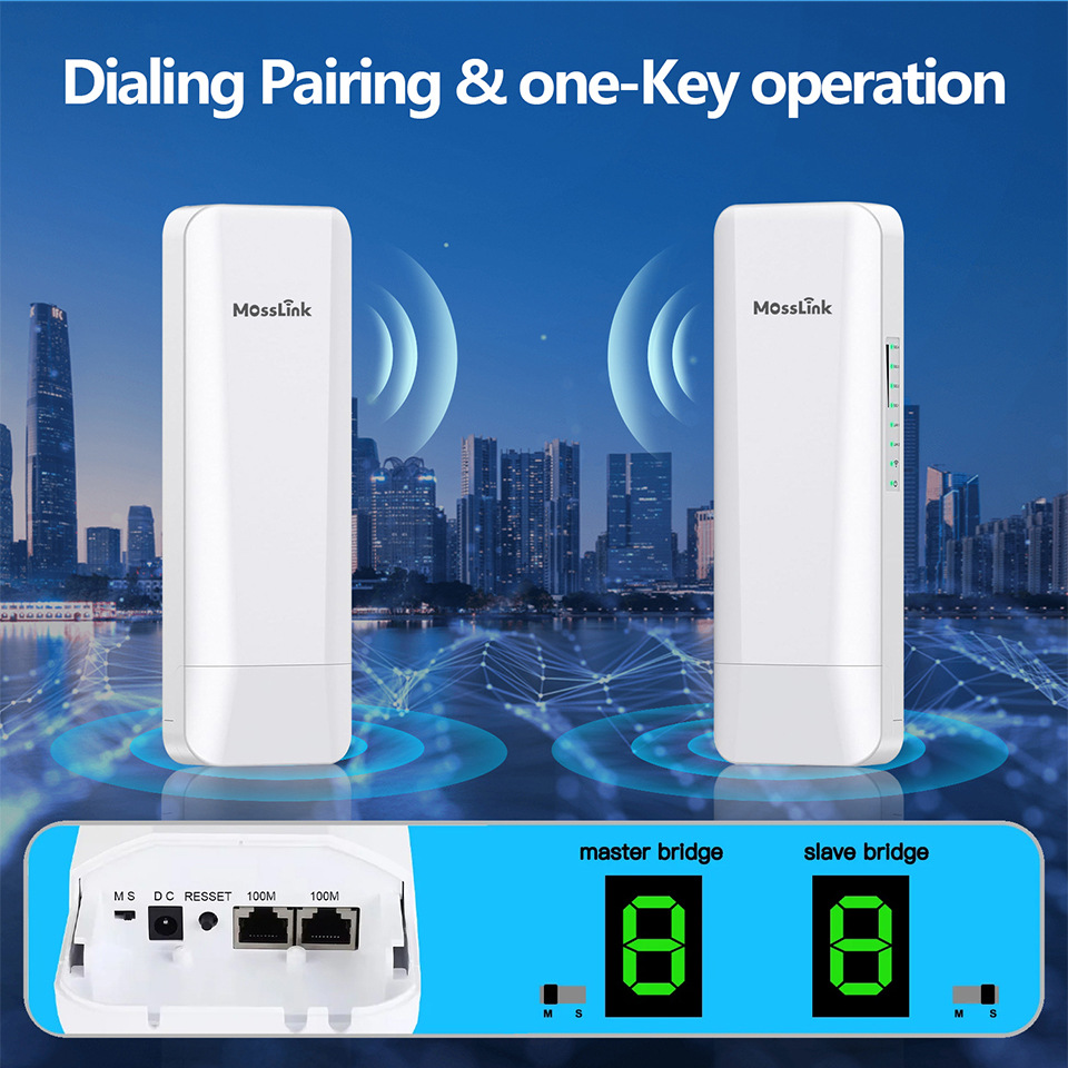 5.8G Wireless Bridge, 900Mbps, 5km Range, Repeater