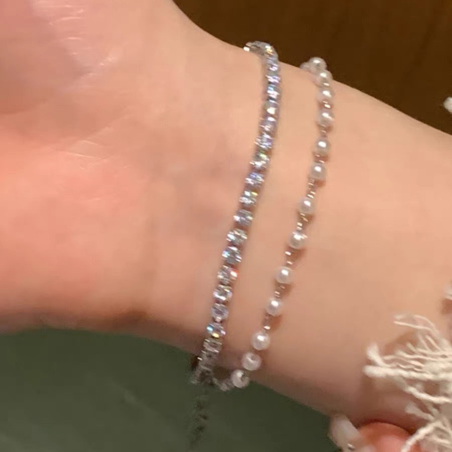 S925 sterling silver moonstone seven star bracelet elegant