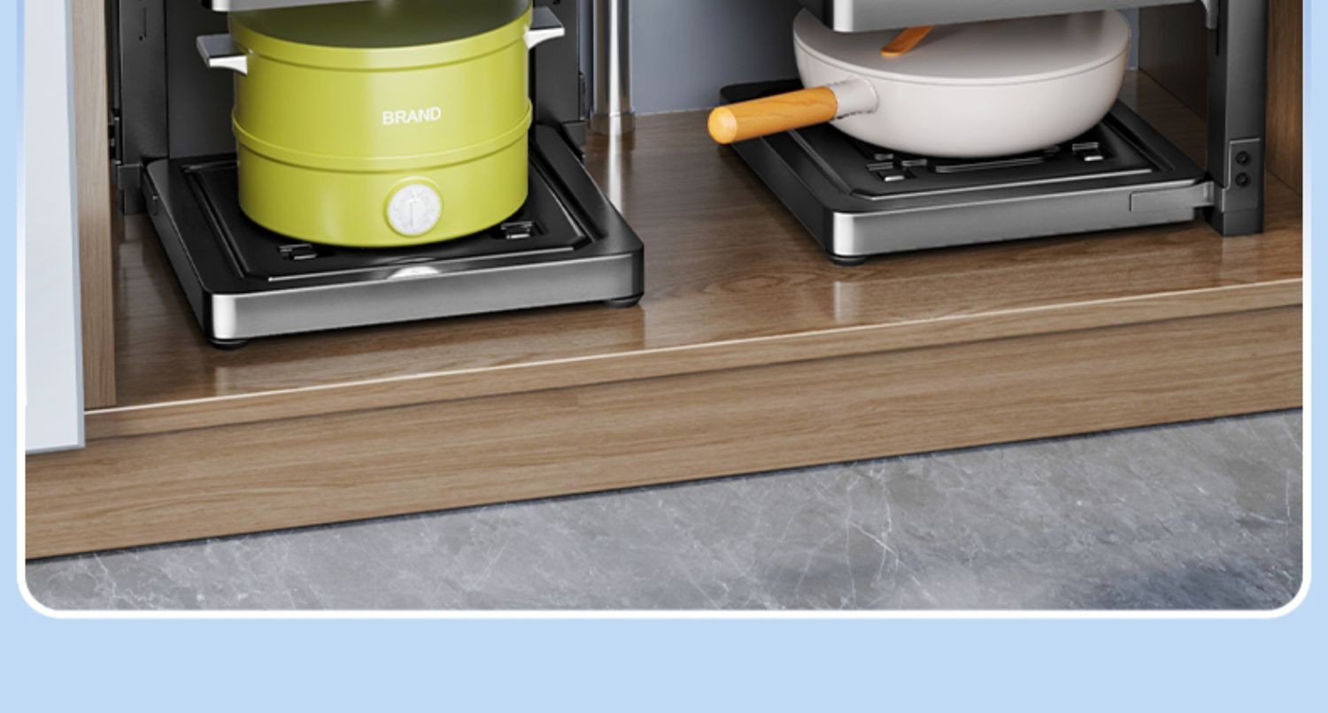 Kitchen pot rack storage, multi-layer, adjustable