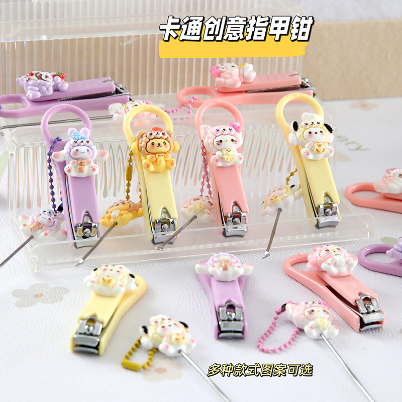 Cartoon Pattern Nail Scissors Set with Ear Cleaner