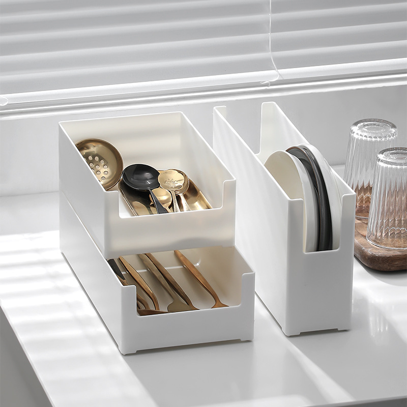 Vertical opening storage box, desktop, stackable