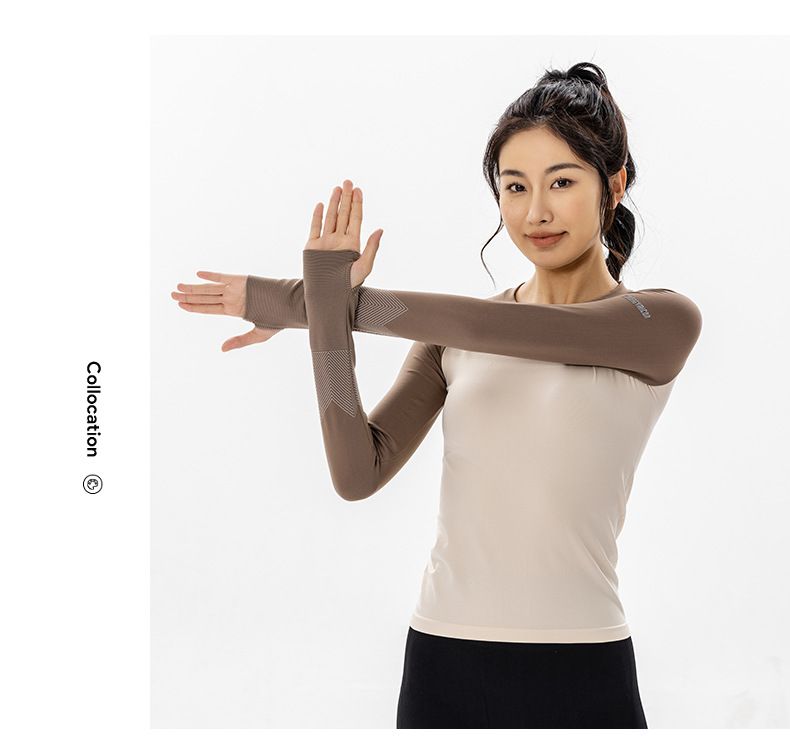时尚新款瑜伽服女秋冬运动上衣紧身速干跑步健身普拉提训练服批发