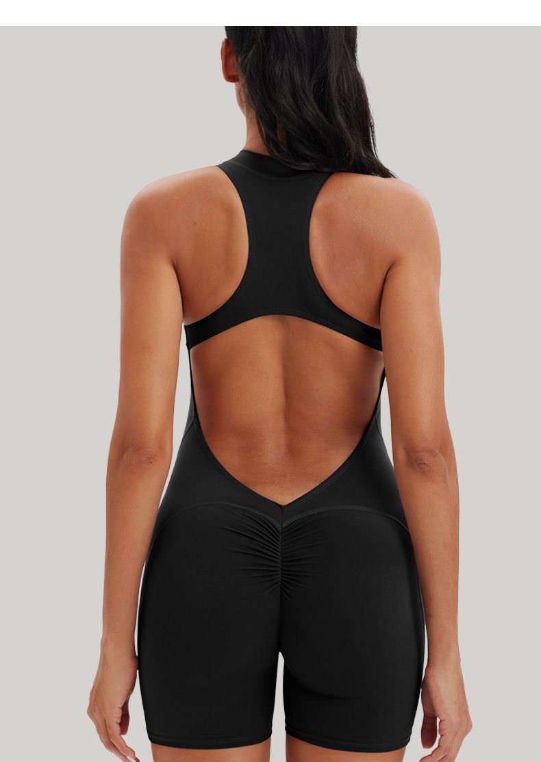Profesyonel Spor Yoga Tulum Fermuar Nefes Alabilen Kız Arkası