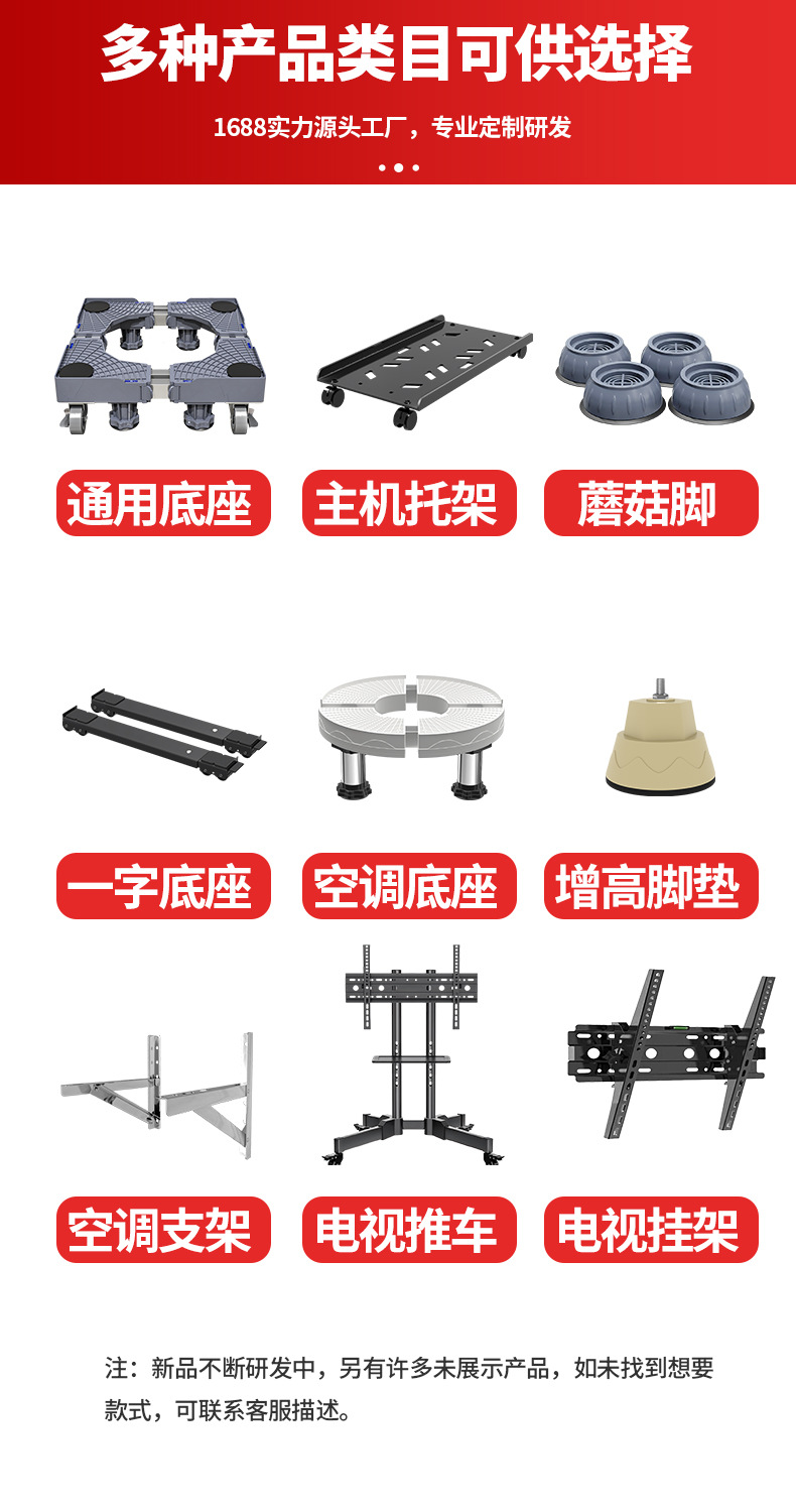 Washing machine feet, anti-slip, vibration absorbing