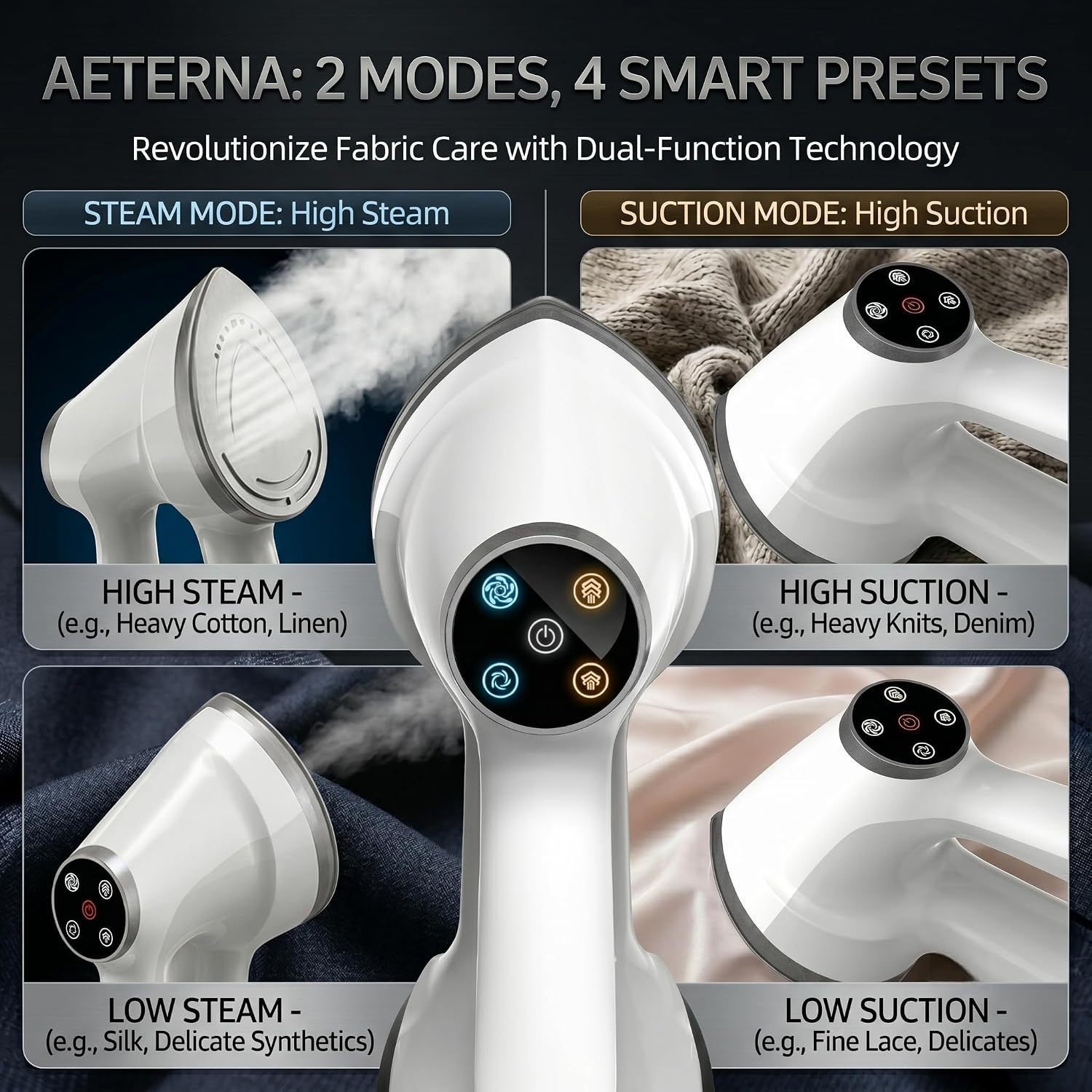 Portable handheld steam iron, dry and wet dual-use