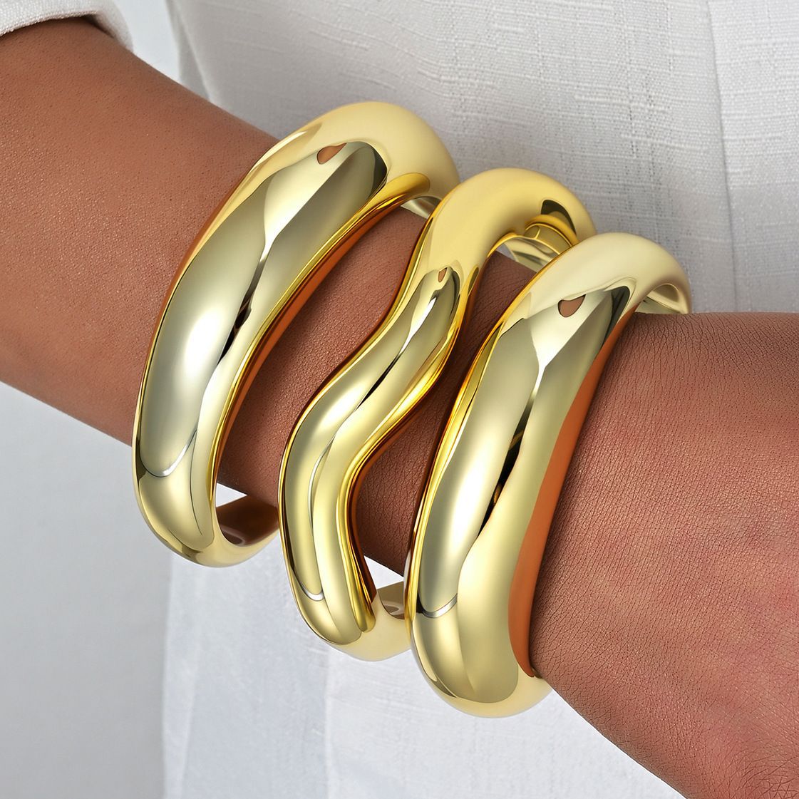 Colorful Geometric Resin Bracelet Set for Women