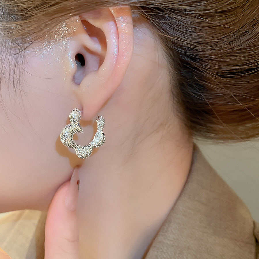 Silver Circle Earrings, Needle Post Studs